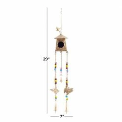 Litton Lane 29 in. Gold Metal Rustic Windchime -Litton Lane Sales Store litton lane wind chimes 040106 76 1000