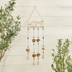 Litton Lane 33 in. Gold Metal Traditional Windchime -Litton Lane Sales Store litton lane wind chimes 040150 31 1000
