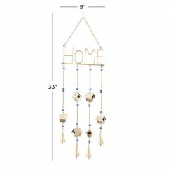 Litton Lane 33 in. Gold Metal Traditional Windchime -Litton Lane Sales Store litton lane wind chimes 040150 76 1000