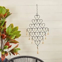 Litton Lane 27 in. Gold Metal Industrial Windchime -Litton Lane Sales Store litton lane wind chimes 040416 31 1000