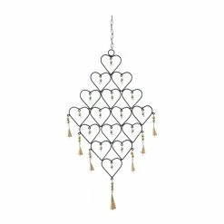 Litton Lane 27 in. Gold Metal Industrial Windchime
