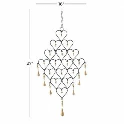 Litton Lane 27 in. Gold Metal Industrial Windchime -Litton Lane Sales Store litton lane wind chimes 040416 76 1000