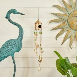Litton Lane 35 in. Gold Metal Rustic Windchime -Litton Lane Sales Store litton lane wind chimes 040462 31 1000
