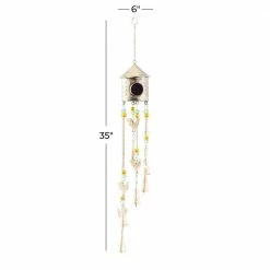 Litton Lane 35 in. Gold Metal Rustic Windchime -Litton Lane Sales Store litton lane wind chimes 040462 76 1000