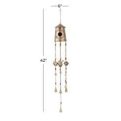 Litton Lane 42 in. Bronze Metal Rustic Windchime -Litton Lane Sales Store litton lane wind chimes 040540 76 1000