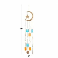Litton Lane 41 in. Gold Metal Contemporary Windchime -Litton Lane Sales Store litton lane wind chimes 040717 76 1000