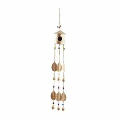 Litton Lane 38 in. Gold Metal Rustic Windchime