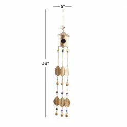 Litton Lane 38 in. Gold Metal Rustic Windchime -Litton Lane Sales Store litton lane wind chimes 040961 76 1000