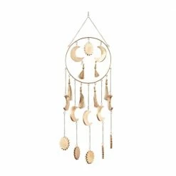 Litton Lane 42 in. Gold Wood Transitional Windchime