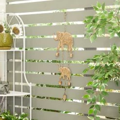 Litton Lane 28 in. Brass Metal Eclectic Windchime -Litton Lane Sales Store litton lane wind chimes 042088 31 1000