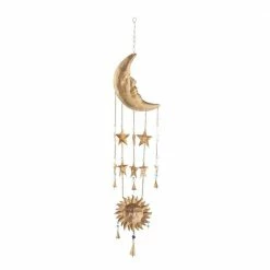Litton Lane 39 in. Gold Metal Eclectic Windchime