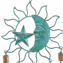 Litton Lane 13 in. Turquoise Metal Eclectic Windchime -Litton Lane Sales Store litton lane wind chimes 042091 44 1000