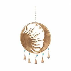 Litton Lane 19 in. Gold Metal Eclectic Windchime
