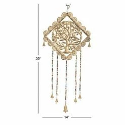 Litton Lane 29 in. Gold Metal Eclectic Windchime -Litton Lane Sales Store litton lane wind chimes 042094 76 1000