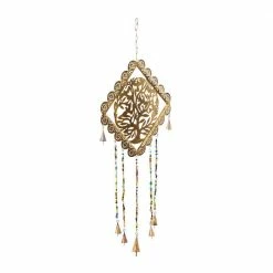 Litton Lane 29 in. Gold Metal Eclectic Windchime -Litton Lane Sales Store litton lane wind chimes 042094 c3 1000