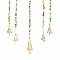 Litton Lane 29 in. Gold Metal Eclectic Windchime -Litton Lane Sales Store litton lane wind chimes 042094 fa 1000