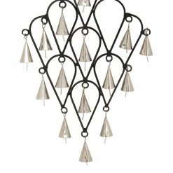 Litton Lane 22 in. Black Metal Eclectic Windchime