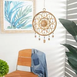 Litton Lane 25 in. Bronze Metal Eclectic Windchime -Litton Lane Sales Store litton lane wind chimes 042097 31 1000