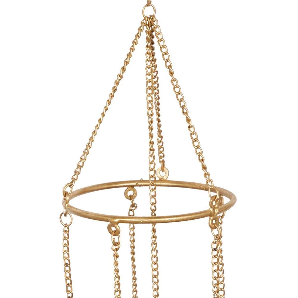 Litton Lane 39 in. Gold Metal Eclectic Windchime 3 Litton Lane 39 in. Gold Metal Eclectic Windchime