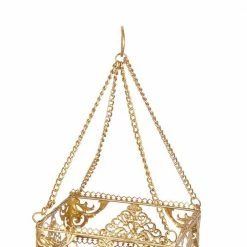 Litton Lane 36 in. Gold Metal Traditional Windchime