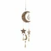 Litton Lane 27 in. Gold Mango Wood Eclectic Style Windchime