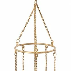 Litton Lane 41 in. Gold Metal Eclectic Windchime