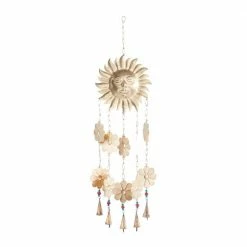 Litton Lane 32 in. Gold Metal Eclectic Windchime