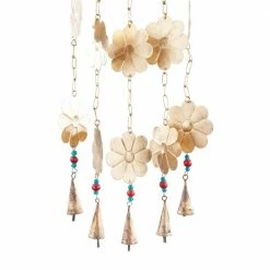 Litton Lane 32 in. Gold Metal Eclectic Windchime -Litton Lane Sales Store litton lane wind chimes 042103 fa 1000