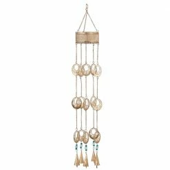 Litton Lane 35 in. Gold Metal Traditional Windchime