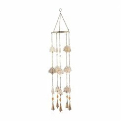 Litton Lane 30 in. Gold Metal Eclectic Windchime