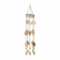 Litton Lane 31 in. Gold Metal Traditional Windchime