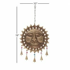 Litton Lane 19 in. Brown Metal Eclectic Windchime -Litton Lane Sales Store litton lane wind chimes 042116 c3 1000
