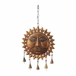 Litton Lane 19 in. Brown Metal Eclectic Windchime