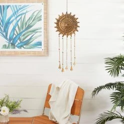 Litton Lane 25 in. Bronze Metal Eclectic Windchime -Litton Lane Sales Store litton lane wind chimes 042118 31 1000