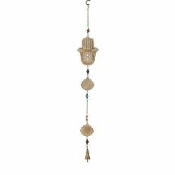 Litton Lane 32 in. Brown Wood Eclectic Style Windchime