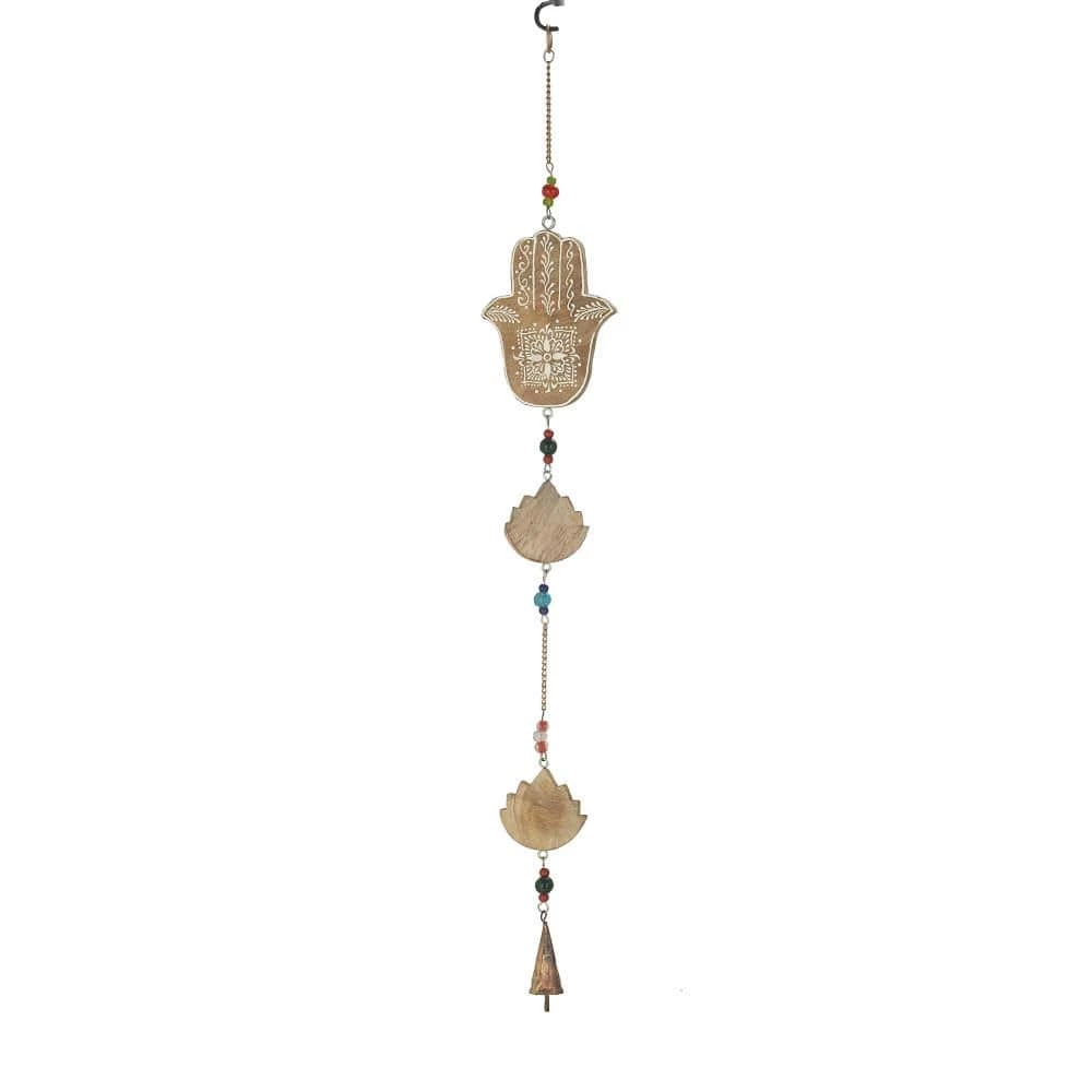 Litton Lane 32 in. Brown Wood Eclectic Style Windchime 3 Litton Lane 32 in. Brown Wood Eclectic Style Windchime