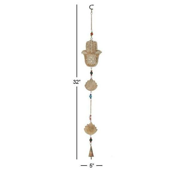 Litton Lane 32 in. Brown Wood Eclectic Style Windchime 11 Litton Lane 32 in. Brown Wood Eclectic Style Windchime - Image 9