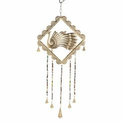 Litton Lane 30 in. Gold Metal Eclectic Windchime
