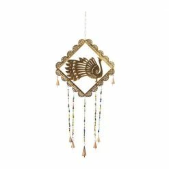 Litton Lane 30 in. Gold Metal Eclectic Windchime -Litton Lane Sales Store litton lane wind chimes 042120 66 1000