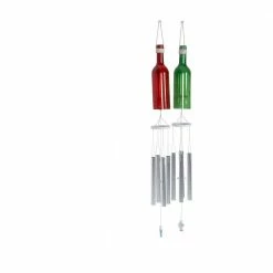 Litton Lane 33 in. Multi Colored Aluminum Coastal Windchime (Set of 3) -Litton Lane Sales Store litton lane wind chimes 78788 1f 1000