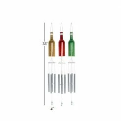 Litton Lane 33 in. Multi Colored Aluminum Coastal Windchime (Set of 3) -Litton Lane Sales Store litton lane wind chimes 78788 76 1000