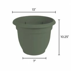 Bloem Ariana 13 in. Living Green Plastic Self-Watering Planter -Litton Lane Sales Store living green bloem plant pots 20 56412 a0 1000