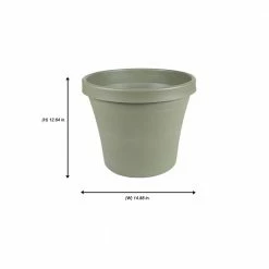 Bloem 14 x 12.75 Living Green Terra Plastic Planter -Litton Lane Sales Store living green bloem plant pots 50414 31 1000