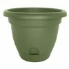 Bloem Lucca 6.75 in. Living Green Plastic Self-Watering Planter with Saucer -Litton Lane Sales Store living green bloem plant pots lp0642 64 1000
