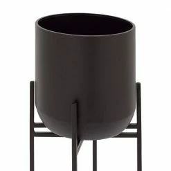 Litton Lane 36 in. H x 12 in. W Black Metal Modern Planter 14 Litton Lane 36 in. H x 12 in. W Black Metal Modern Planter -Litton Lane Sales Store matte black litton lane plant pots 74805 a0 1000