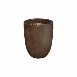 Emissary Cylinder 15 in. Dia Metallic Round Ceramic Planter