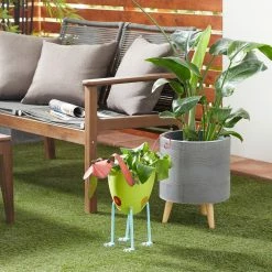 Litton Lane 19 in. Green Metal Farmhouse Planter -Litton Lane Sales Store multi litton lane plant pots 91452 31 1000