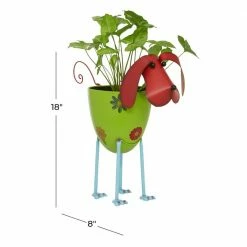Litton Lane 19 in. Green Metal Farmhouse Planter -Litton Lane Sales Store multi litton lane plant pots 91452 76 1000