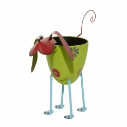 Litton Lane 19 in. Green Metal Farmhouse Planter -Litton Lane Sales Store multi litton lane plant pots 91452 c3 1000