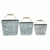 Litton Lane 13 in. Multi Colored Metal Farmhouse Planter (3-Pack) -Litton Lane Sales Store multi litton lane plant pots 92148 64 1000